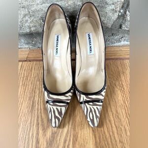 [Vanessa Noel] Dark Brown Zebra Print Heels Sz: 7 [IT 37.5]
